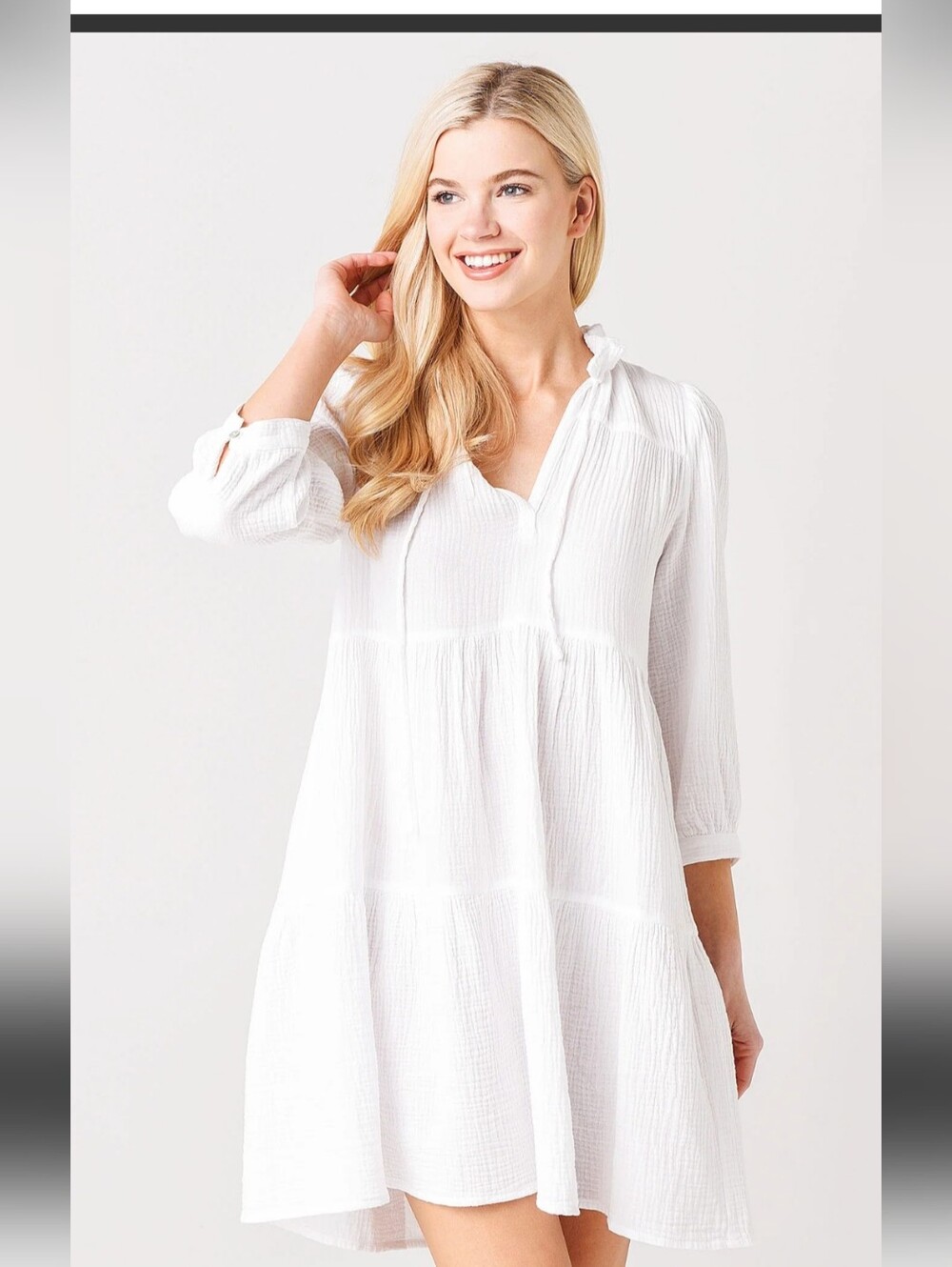 Honorine White Cotton Gauze Summer Dress Size XS